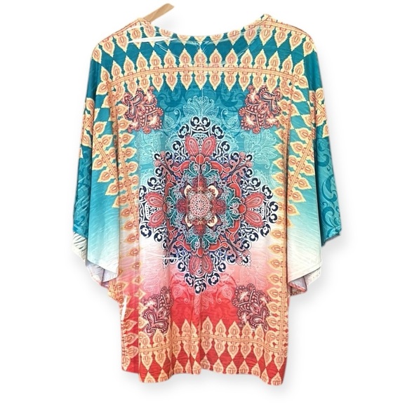 Reba Rhinestone Embellished Batwing Sleeve Top Size Large - Picture 2 of 11